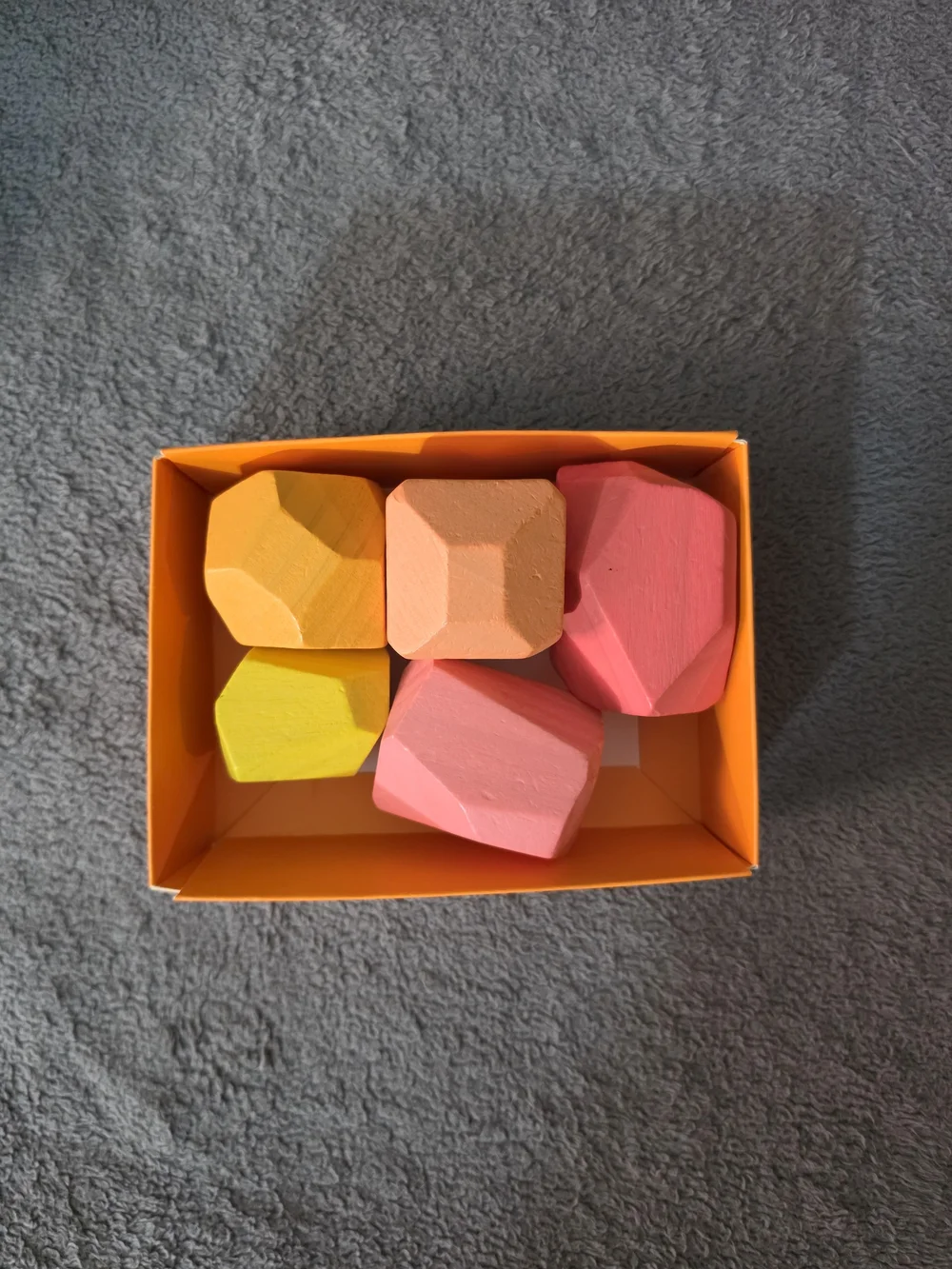 Lovevery Colorful Wooden Gem Building Blocks - Pink, Yellow, Orange Set